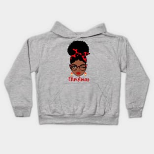 Christmas, Black Woman Kids Hoodie